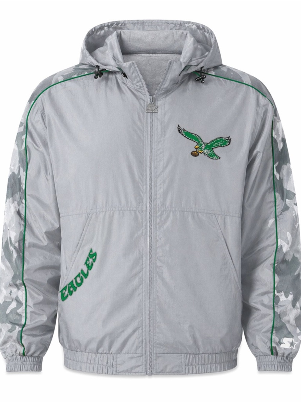 Men's Starter Gray Philadelphia Eagles Gridiron Throwback Full-Zip Jacket- Large